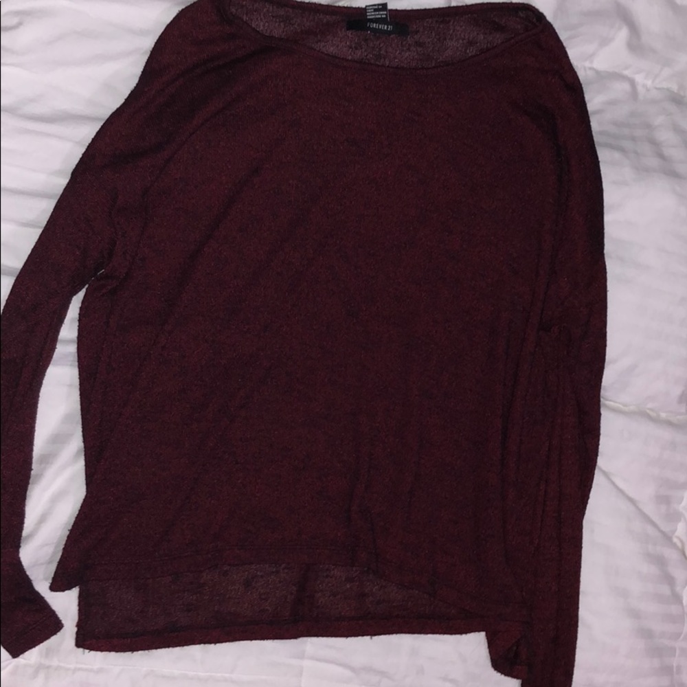 Burgundy flowy long sleeve